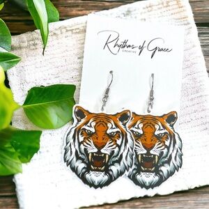 Fierce Handmade Tiger Earrings - Wild Animal Jewelry, Perfect for Tiger Lovers!